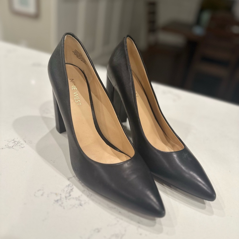 Nine West Black Block Heels
